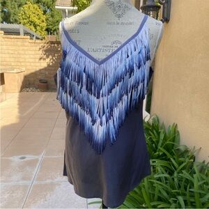 🇺🇸 Ombré Fringe Silk Tank